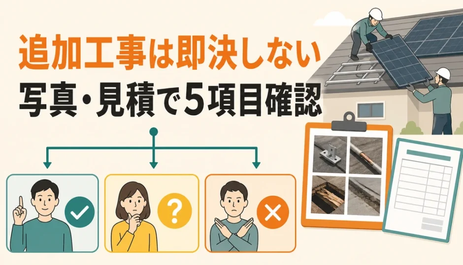 太陽光撤去中の追加工事を写真と見積もりで判断する5項目