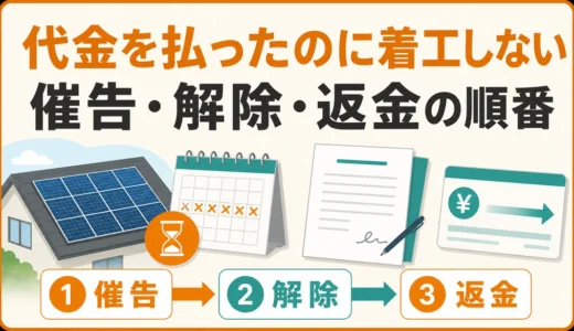 太陽光撤去工事が着工しないときの対処法｜催告・解除・返金請求の順番