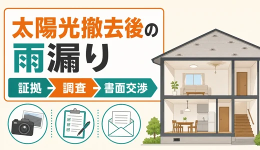 太陽光撤去後に雨漏りしたら？証拠の残し方と業者との交渉手順