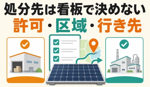 太陽光パネルの処分先はリサイクル業者？産廃業者？許可・処理ルートの選び方