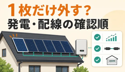 太陽光パネルを1枚だけ外すと発電はどうなる？配線と工事の確認順