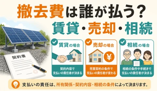 野立て太陽光の撤去費は誰が払う？賃貸・売却・相続の確認順