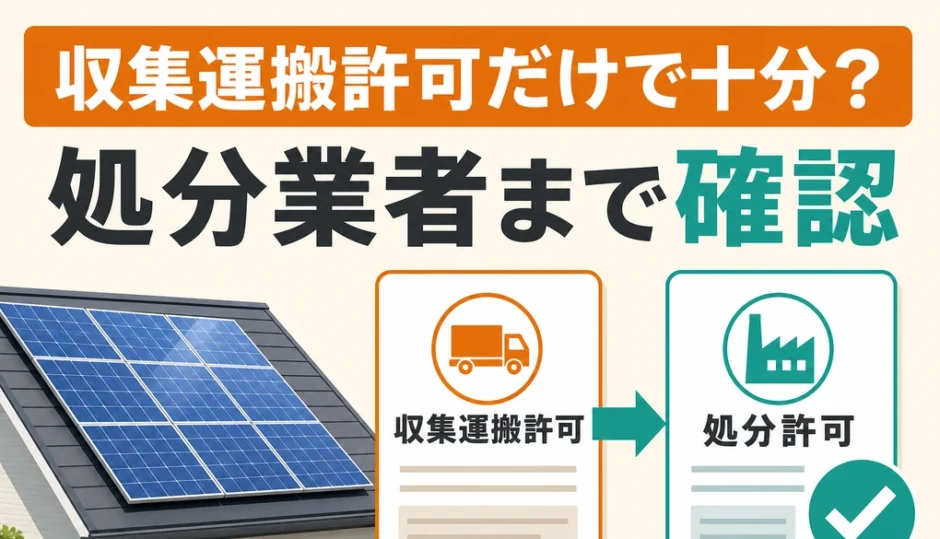 太陽光パネル処分で収集運搬許可と処分業者を確認するポイント