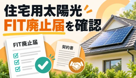 住宅用太陽光を撤去したらFIT廃止届は必要？認定・売電契約の確認順